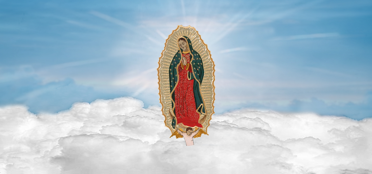 P 210 BL Lady of Guadalupe Blue Clouds (Spanish)